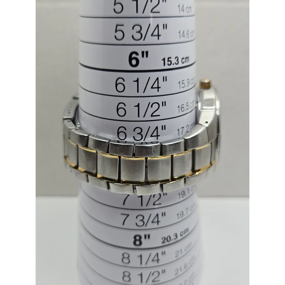 Pulsar by Seiko Mens 38mm Two Tone Date 100M Stainless Steel Watch New Battery